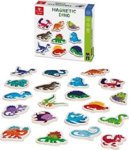 Magnetyczne drewniane magnesy Dinozaury 20 sztuk
