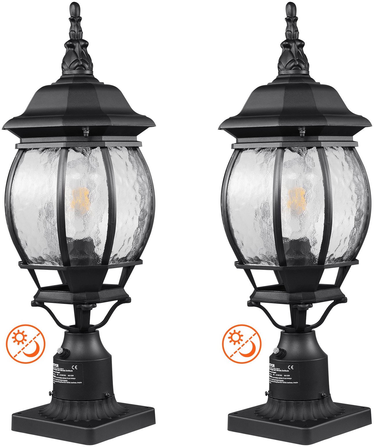 Lampa Ogrodowa 530 mm Czujnik Światła 2 szt. Stojąca do Posesji Ogrodu