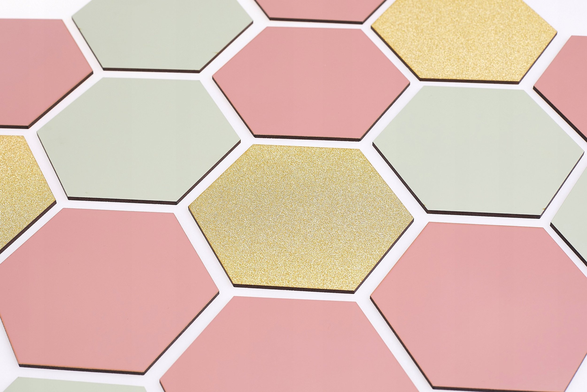 Techrebal PENELE DEKORACYJNE LAMELE ŚCIENNE HEKSAGON KOLORY