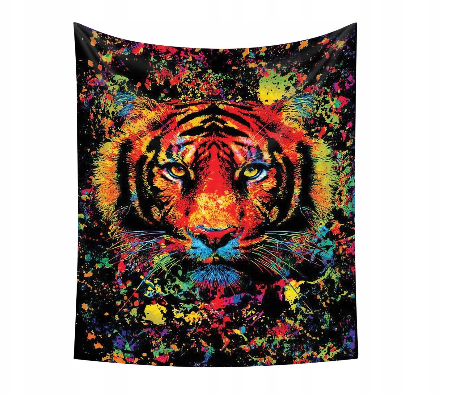 Dekoracja ŚCIENNA UV OBRAZ Fluorescencyjny GOBELIN ODBLASK 150cm XXL Tygrys