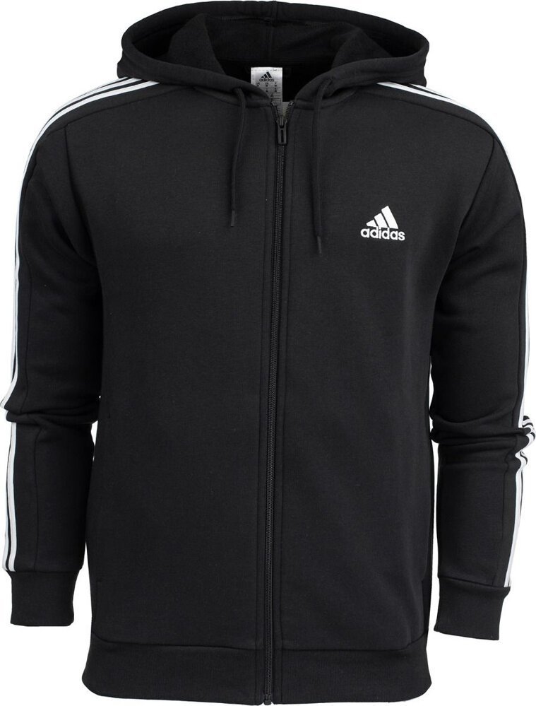 Adidas Bluza męska adidas Essentials Fleece 3-Stripes Full-Zip czarna IB4029 S