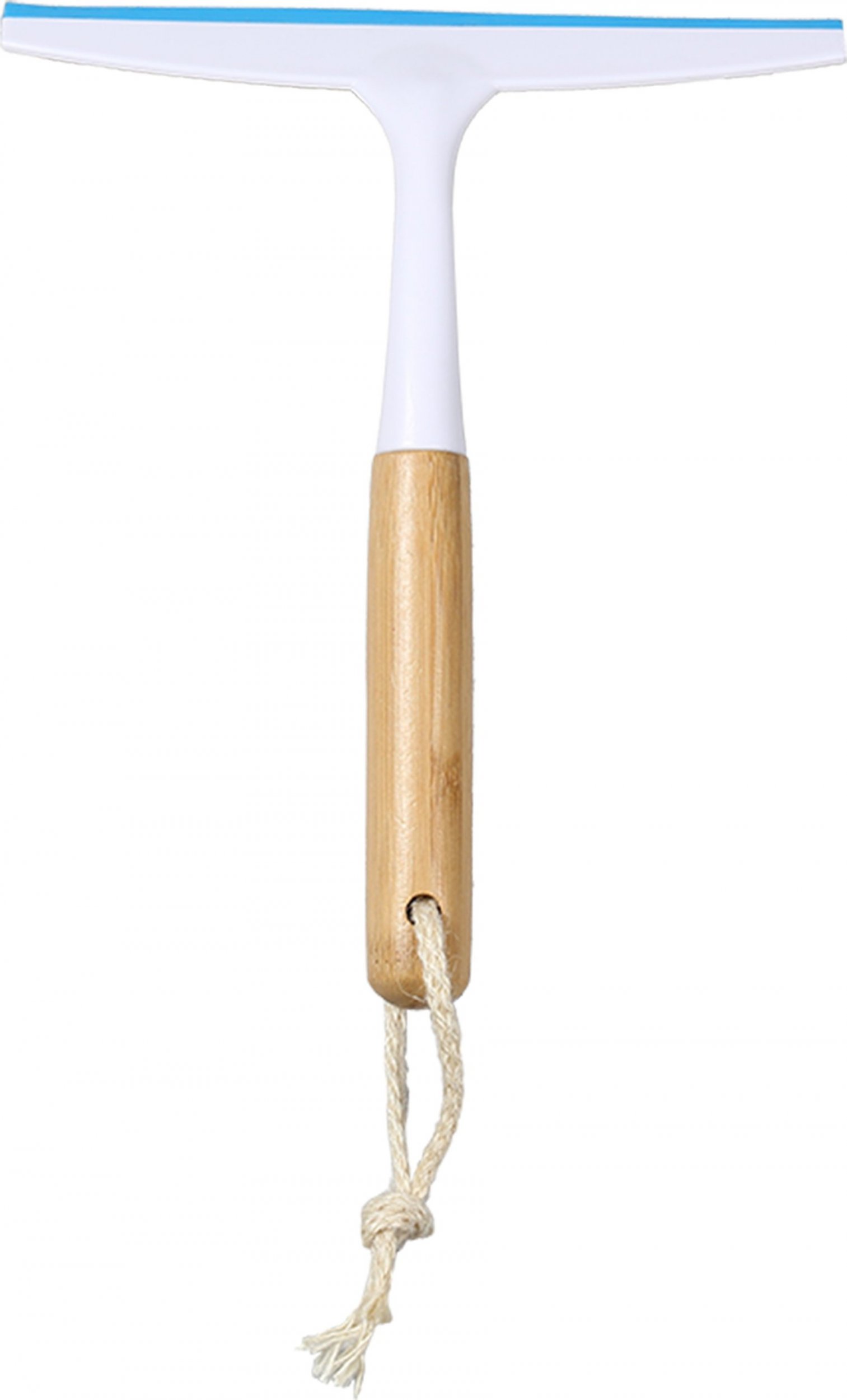 Sepio Biała nowoczesna ściągaczka do wody z drewnianym uchwytem