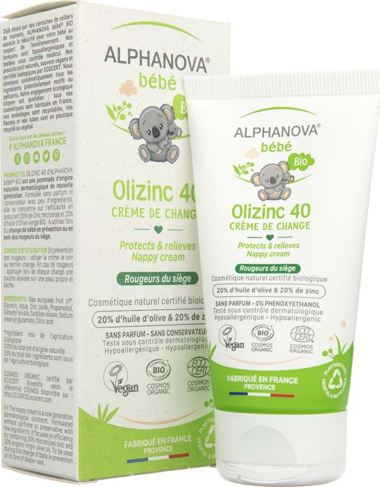 Alphanova Bebe Alphanova Bebe, Krem przeciw odparzeniom, Olizinc 40, 50 g