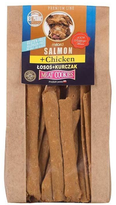 Milord Meat Cookies Naturalne ciastka łosoś i kurczak 80 g