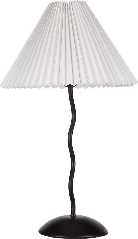 Lampa stołowa Beliani Lampa stołowa metalowa czarna z białym JIKAWO