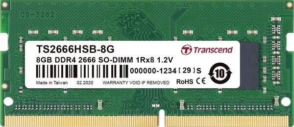 Pamięć do laptopa Transcend SODIMM, DDR4, 8 GB, 2666 MHz, CL19 (TS2666HSB-8G)