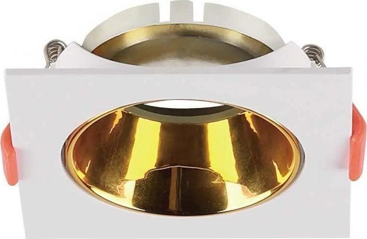 V-TAC Oczko V-TAC GU10 Wpuszczane Kwadrat Białe/Złote VT-932 3 Lata Gwarancji