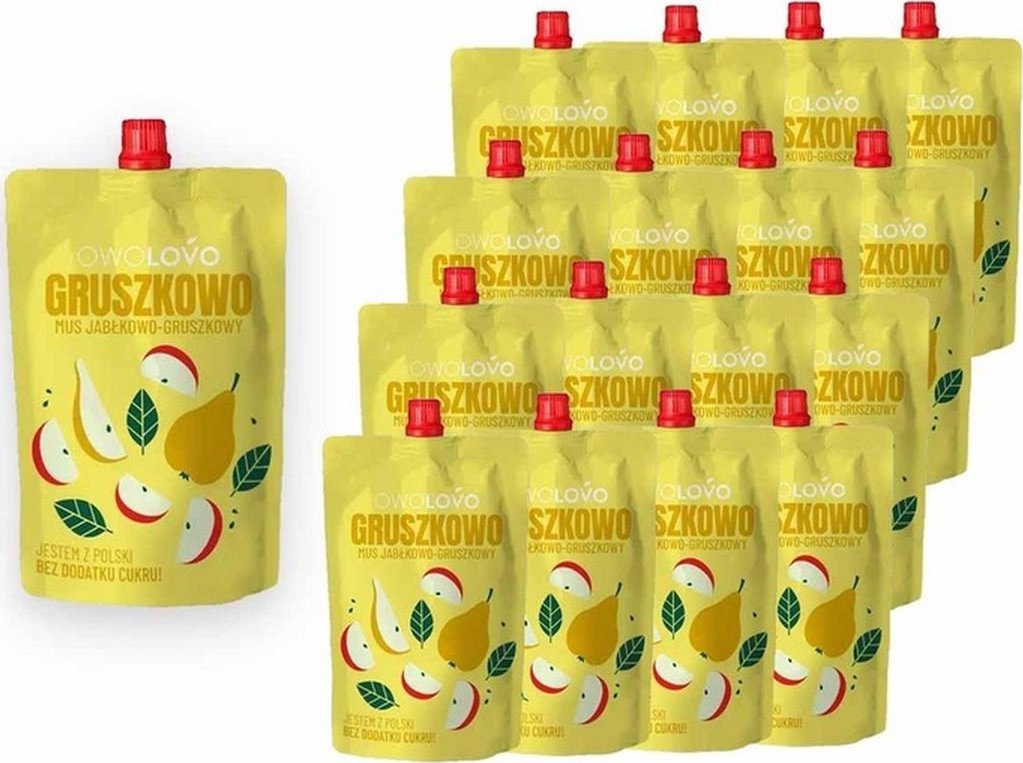 Owolovo Owolovo Gruszkowo Mus jabłkowo-gruszkowy 200 g x 16 sztuk
