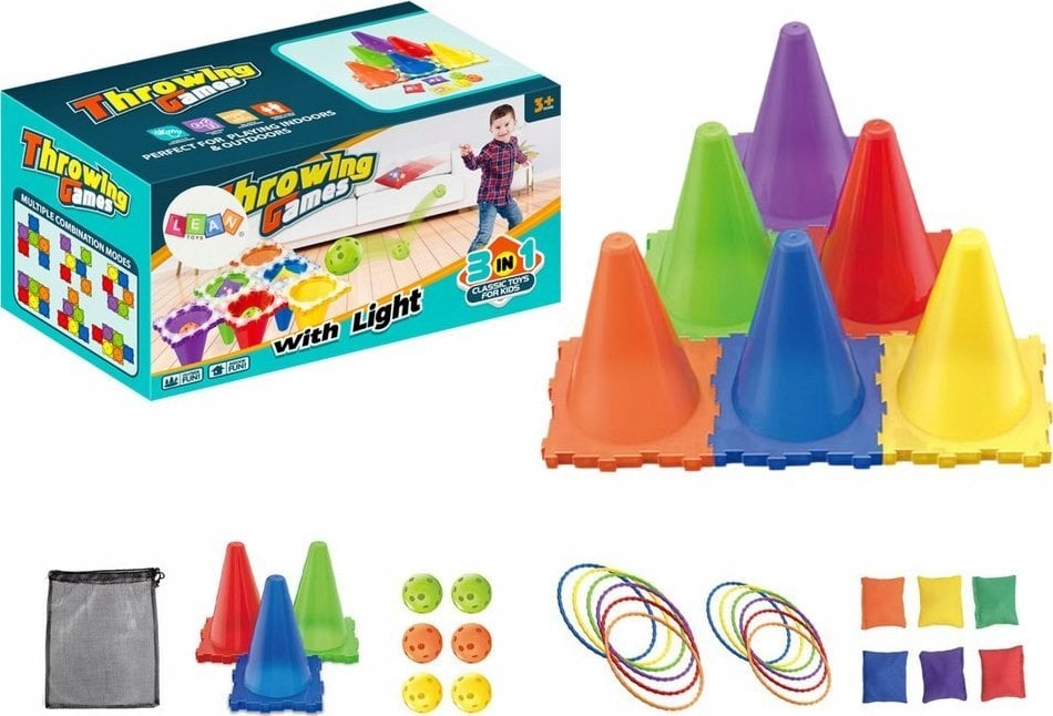 LeanToys Zestaw Gier Zręcznościowych Sportowych Rzut Do Celu 3w1