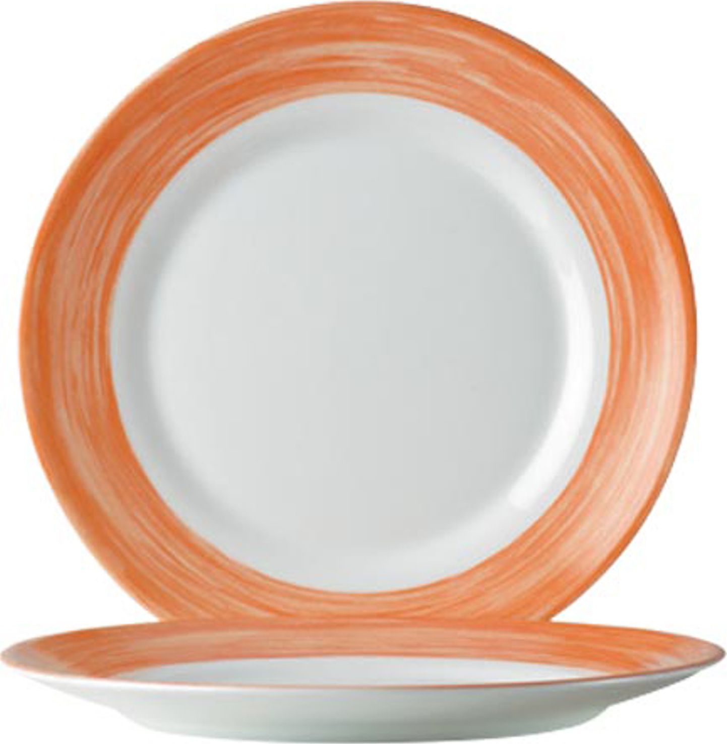 Arcoroc Talerze płytkie deserowe wytrzymałe pomarańczowe Brush śr. 195mm 6 szt. Hendi 49138 Talerze płytkie deserowe wytrzymałe pomarańczowe Brush śr.