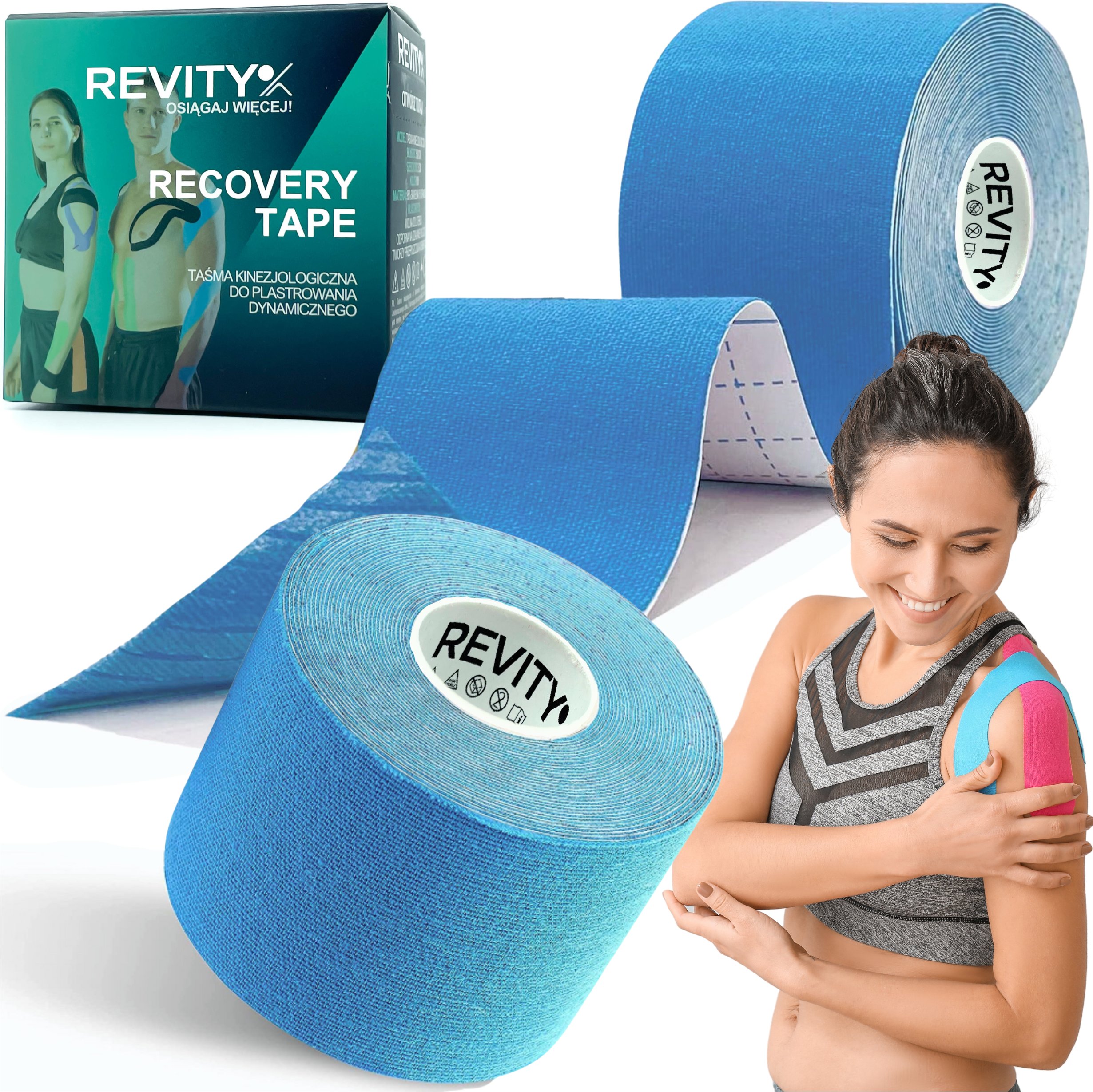 Taśma kinezjologiczna Revity kinesiology tape 5 cm x 5 m plastry medyczne 1 szt.