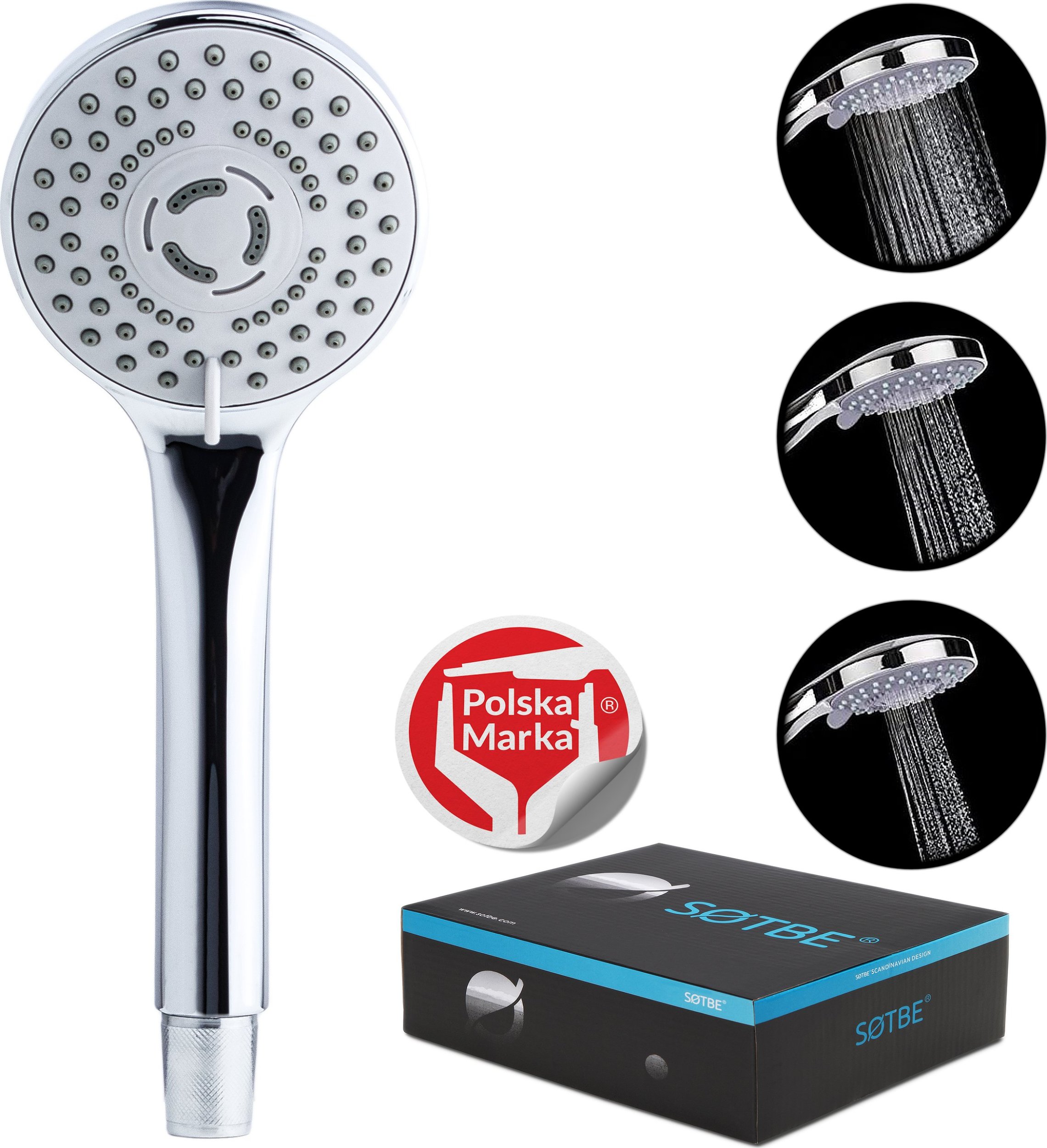 Słuchawka prysznicowa Sotbe SOTBE LARK FYRE Słuchawka prysznicowa 3 zakresowa