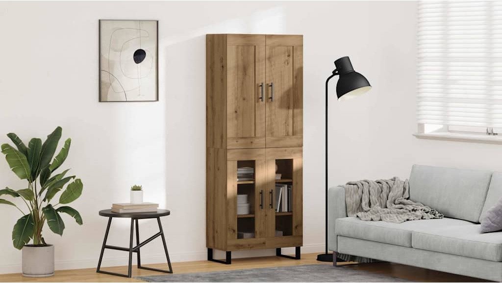 vidaXL Highboard Dąb rzemieślniczy 69,5 x 34 x 180 cm