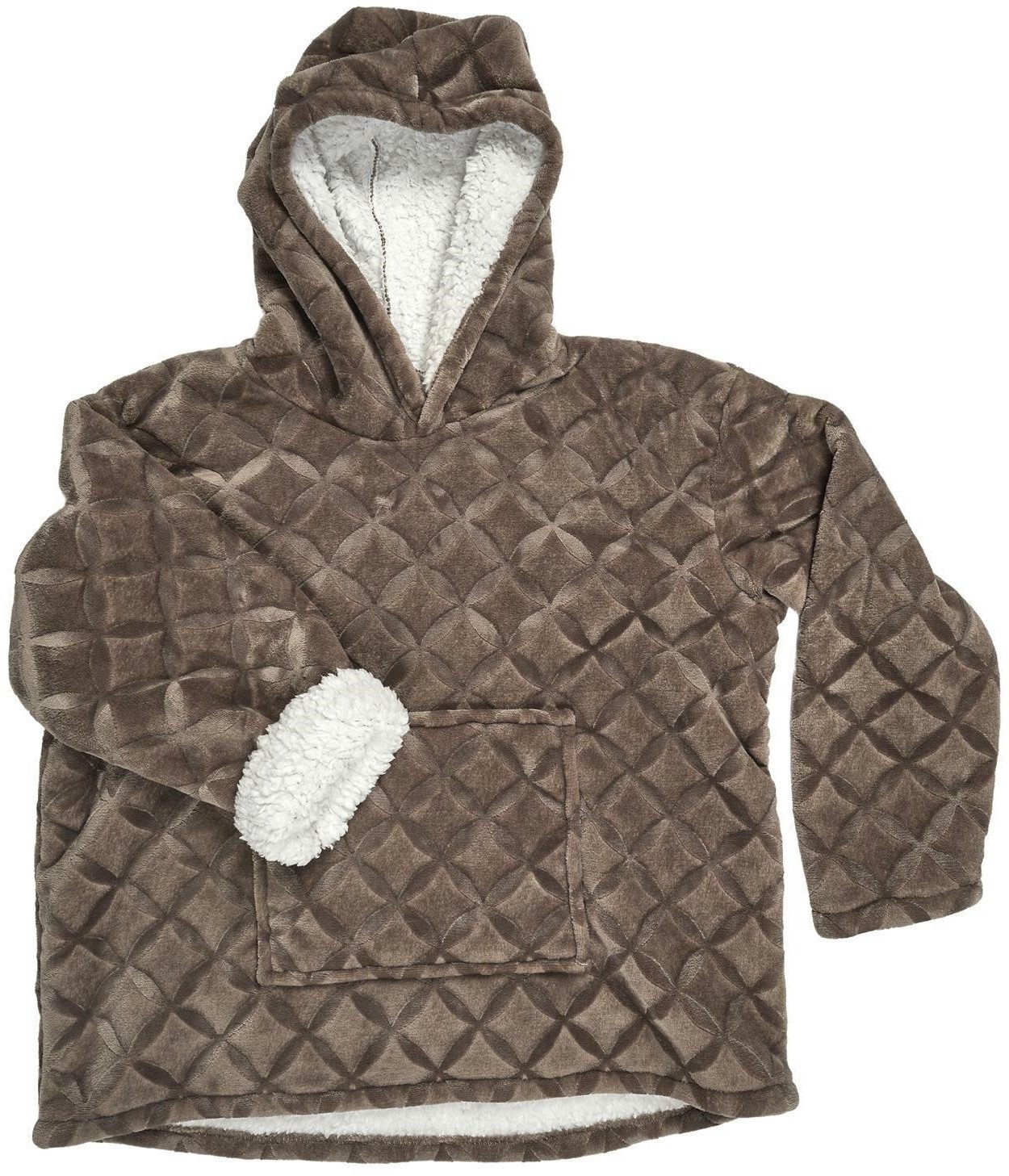 INTESI BLUZA OCIEPLANA Z KAPTUREM/ SNUDDIE BRĄZOWA