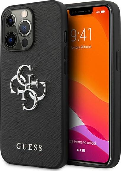 Guess Etui GUHCP13LSA4GSBK Apple iPhone 13 Pro czarny/black hardcase Saffiano 4G Metal Logo