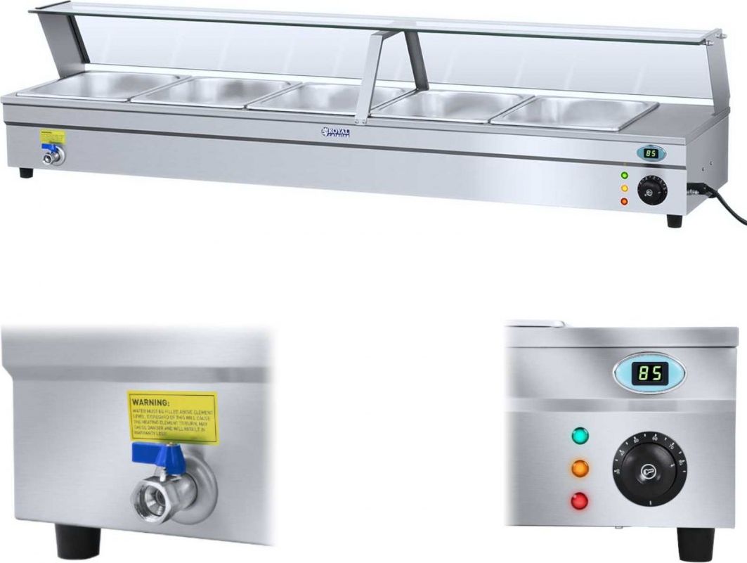 Royal Catering Bemar podgrzewacz wodny z kranem i szklaną osłoną 2200W 30L + 5x pojem