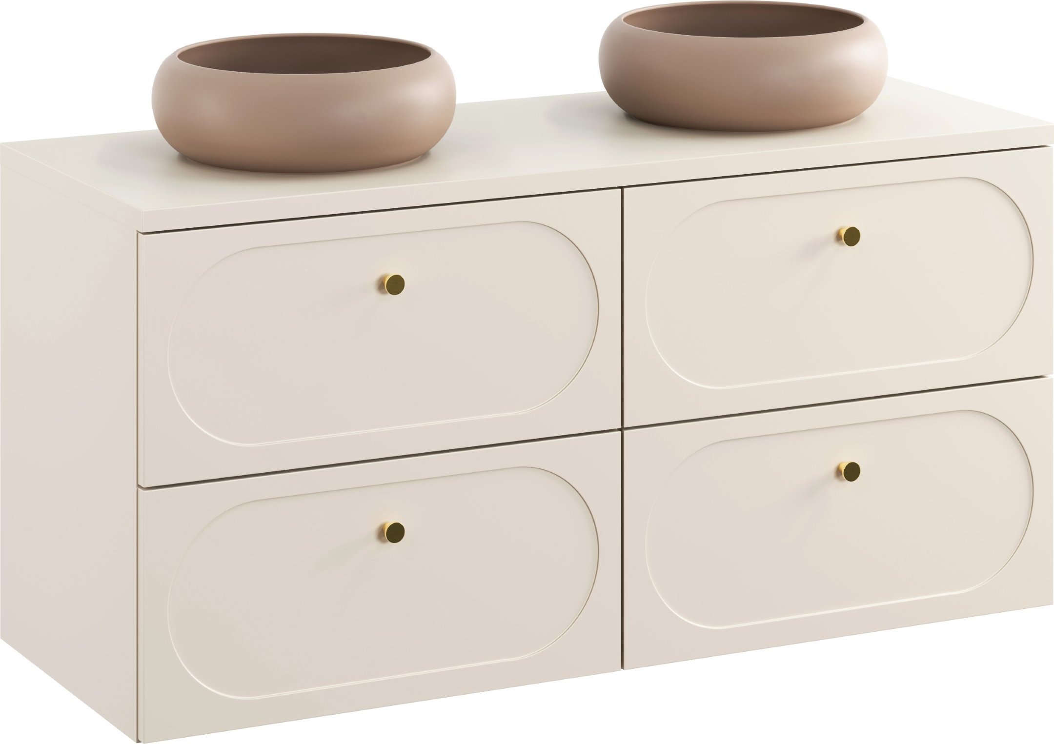 Zestaw meblowy 120cm z blatem i 2 umywalkami nablatowymi Wiki