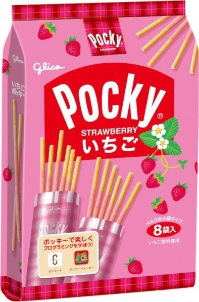 Glico Paluszki Pocky Strawberry Share Pack o smaku truskawkowym 93,6g -