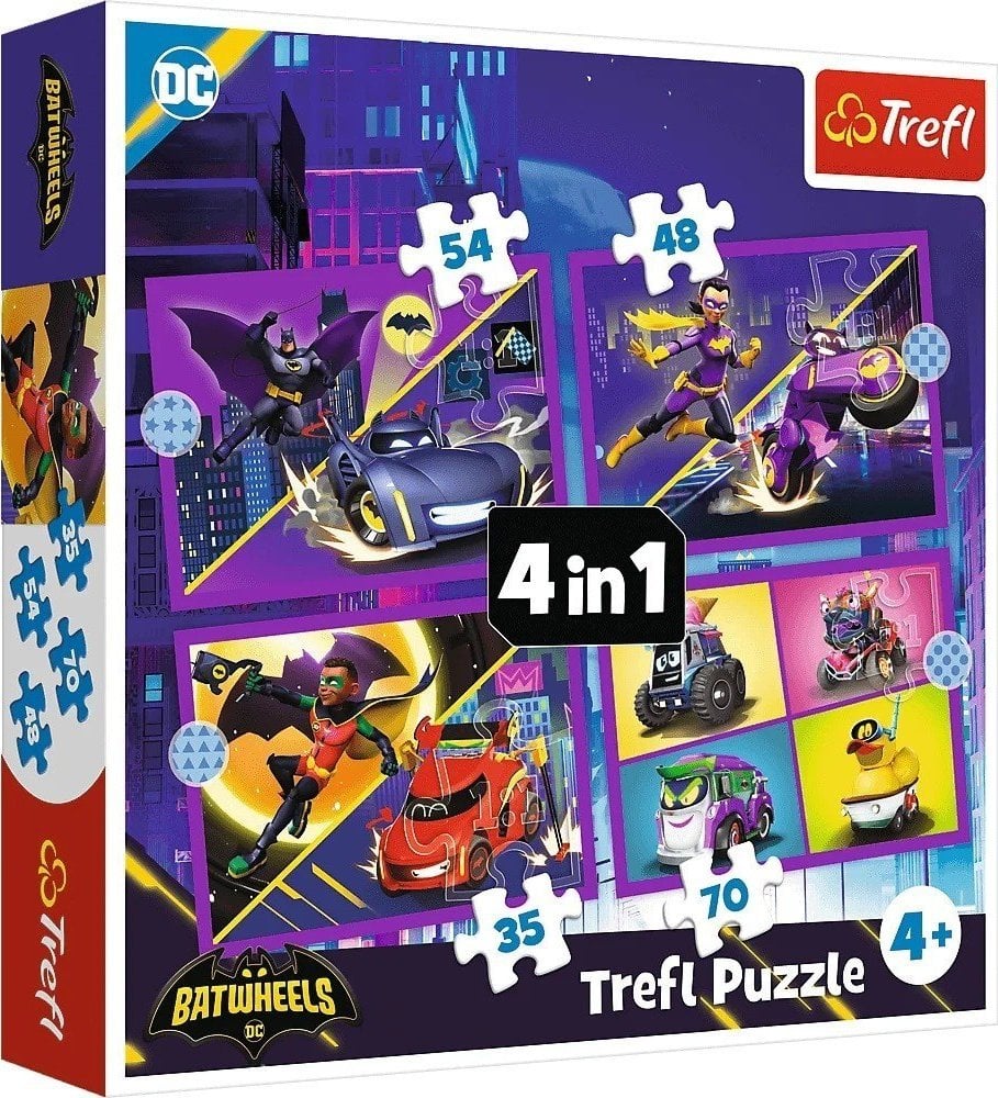 Trefl Puzzle 4w1 Poznaj Batwheels - łącznie 207 elementów (34658)