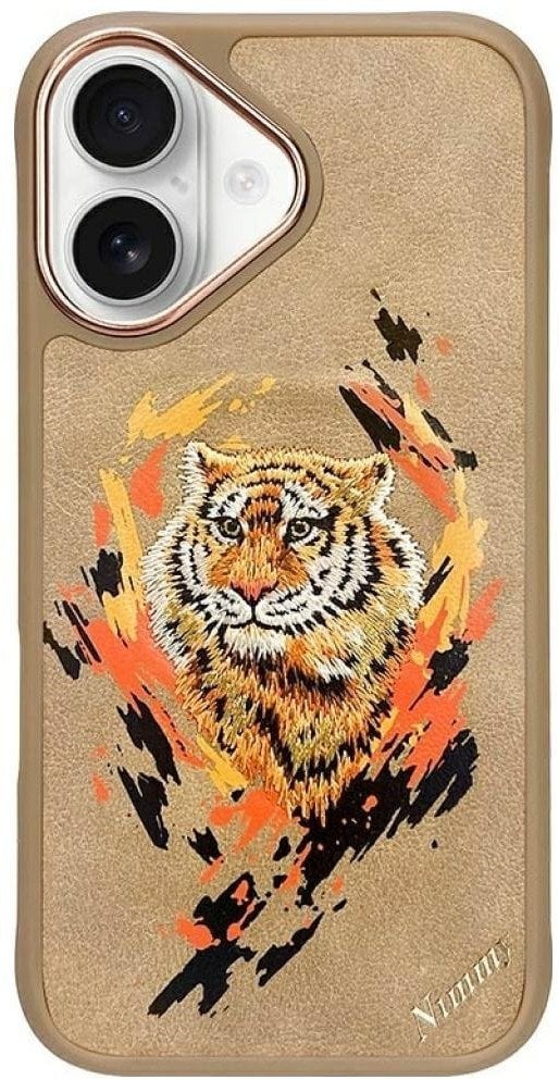 NIMMY futerał TYGRYS kompatybilny z MagSafe do IPHONE 16 jasno brązowy