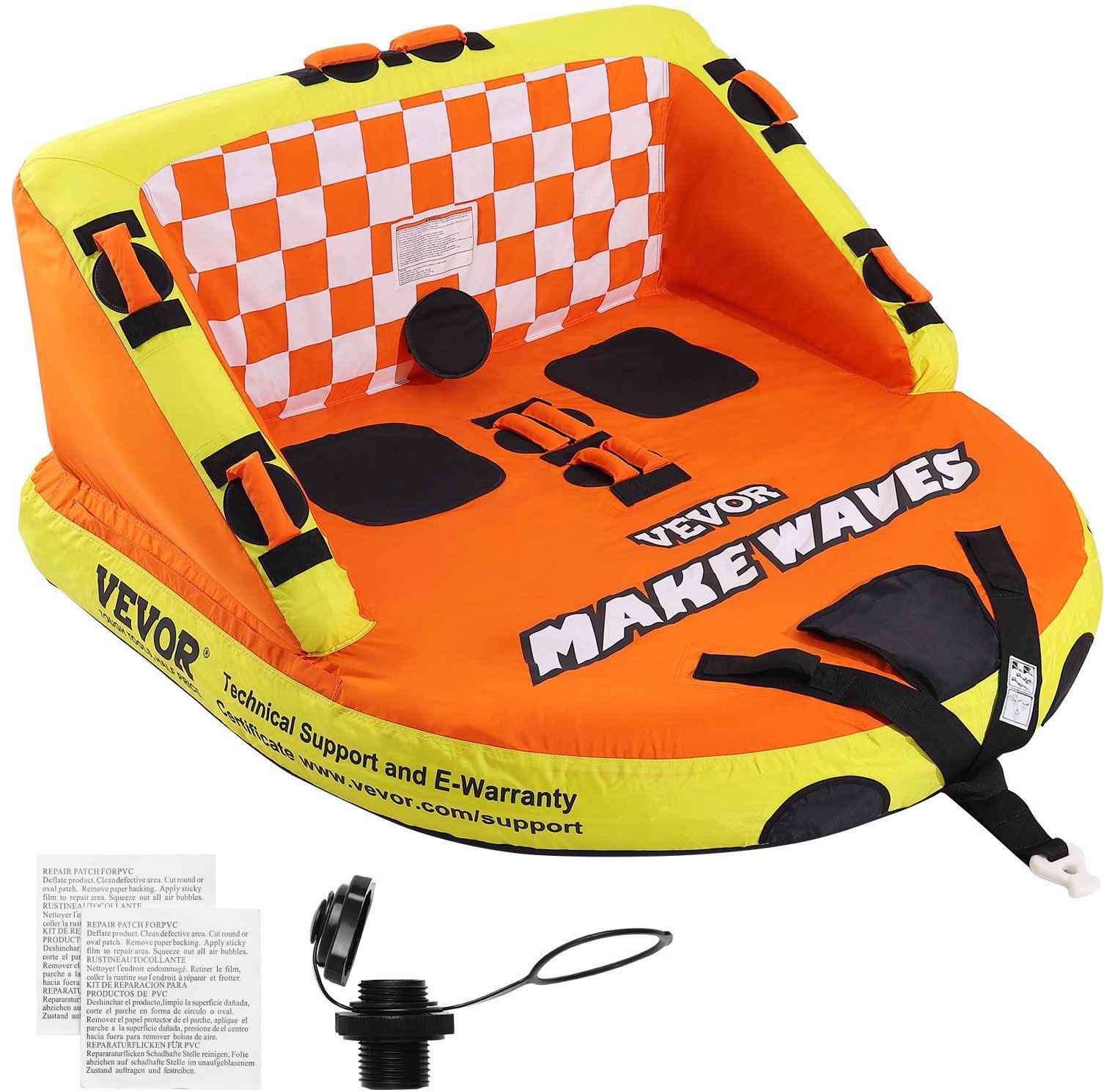 Dmuchane koło holowane za łodzią 1-2 osoby sport wodny z oparciem