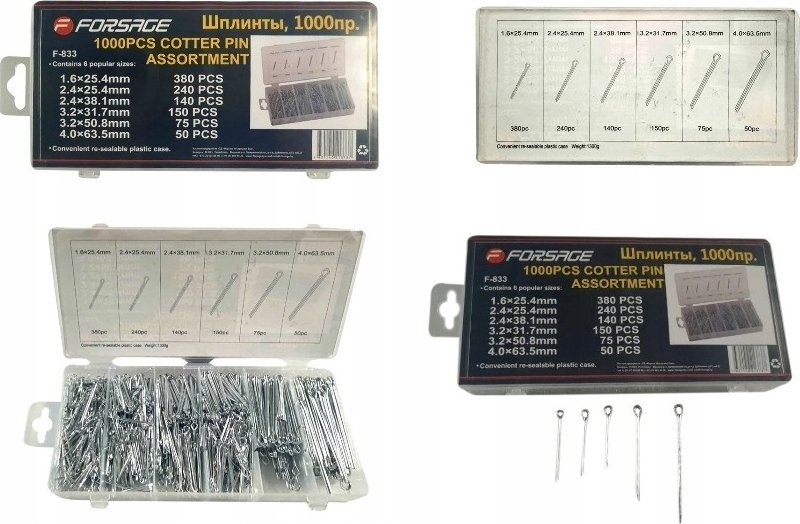 Forsage Zestaw zawleczek 1000el.