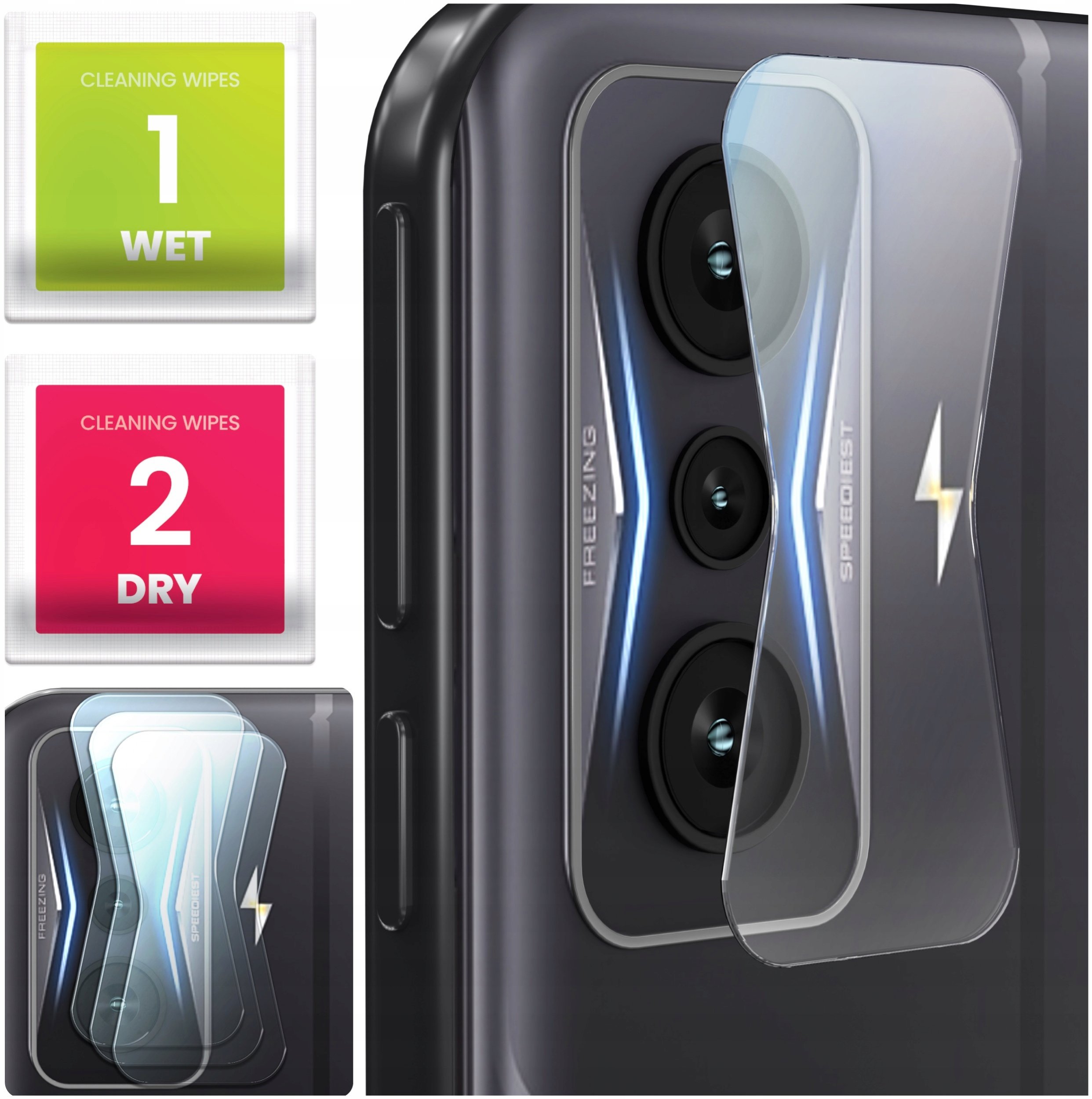 3-PAK Szkło Na Aparat Do Xiaomi Poco F4 GT (Hartowane, Na Obiektyw, 9H)