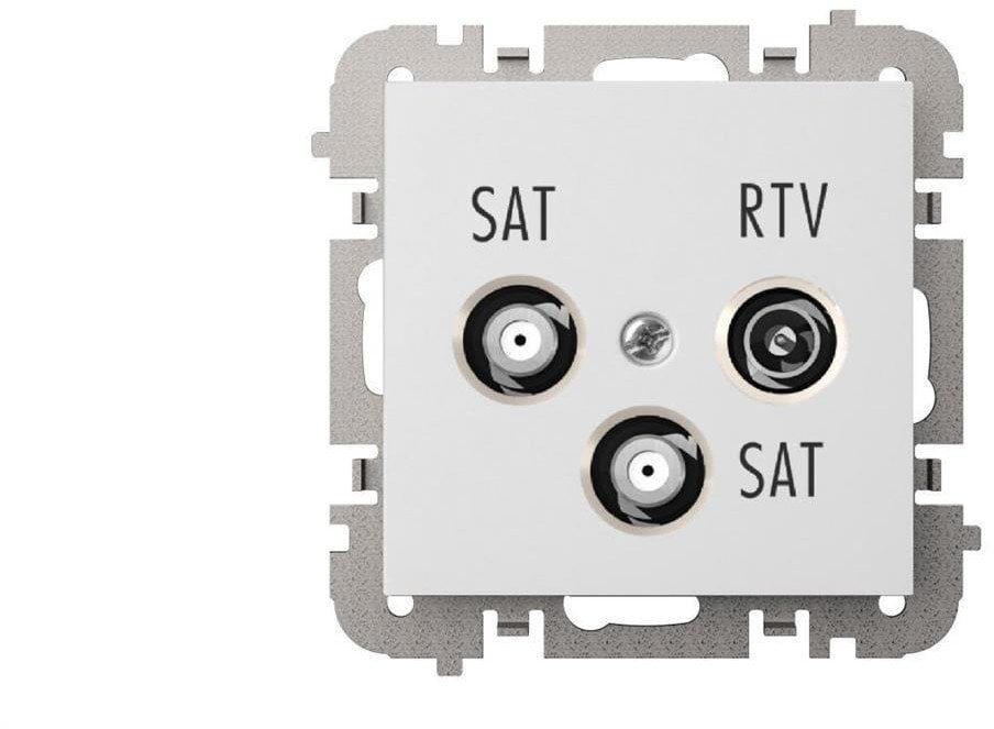 SANTRA gniazdo R-TV-2xSAT końcowe bez ramki podtynkowe biały 4160-10