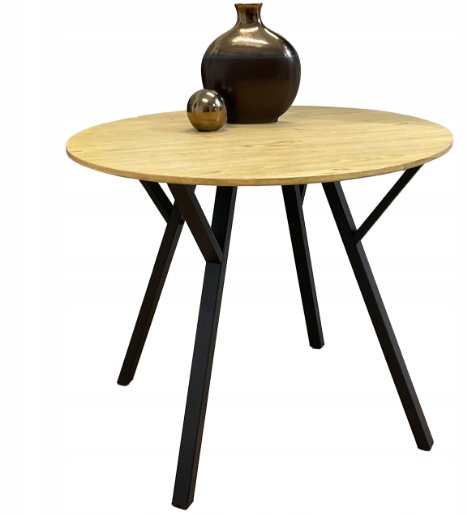 Stół okrągły do kuchni jadalni BRUNO fi100 cm złoty dąb salonu