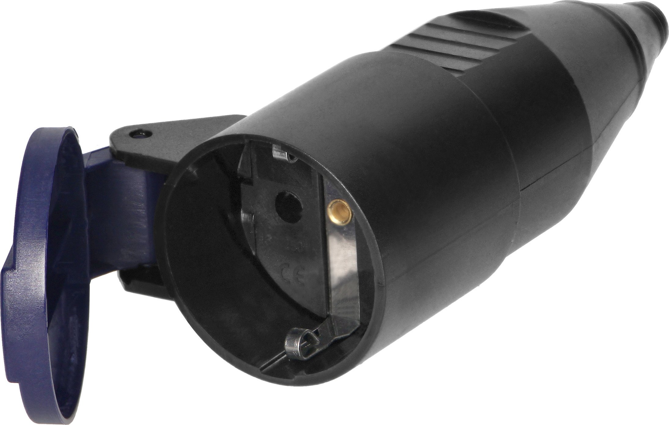 Orno Gniazdo warsztatowe z klapką, 2P+Z Schuko, czarne