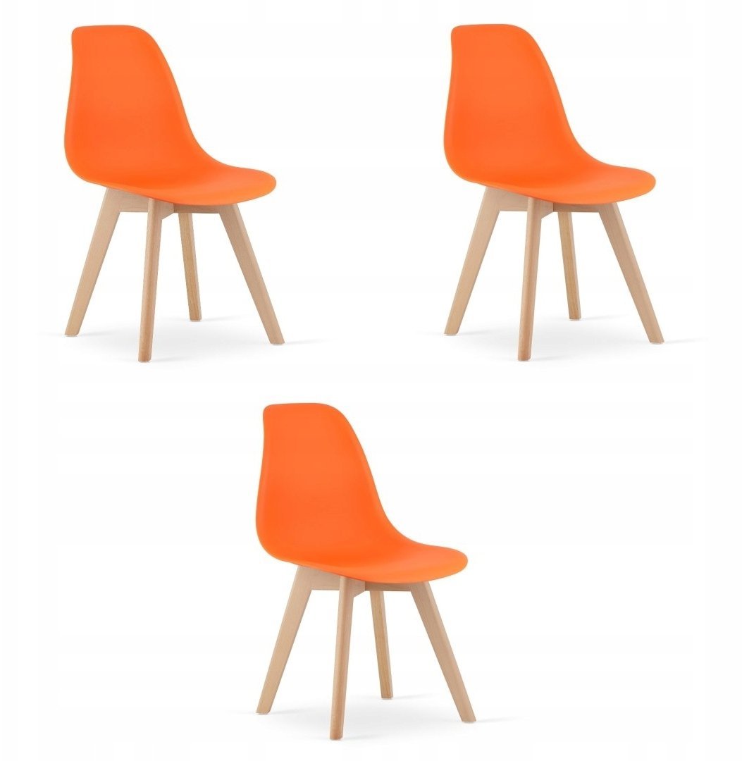 Leobert Krzesło KITO orange / noga z drewna naturalnego x 3