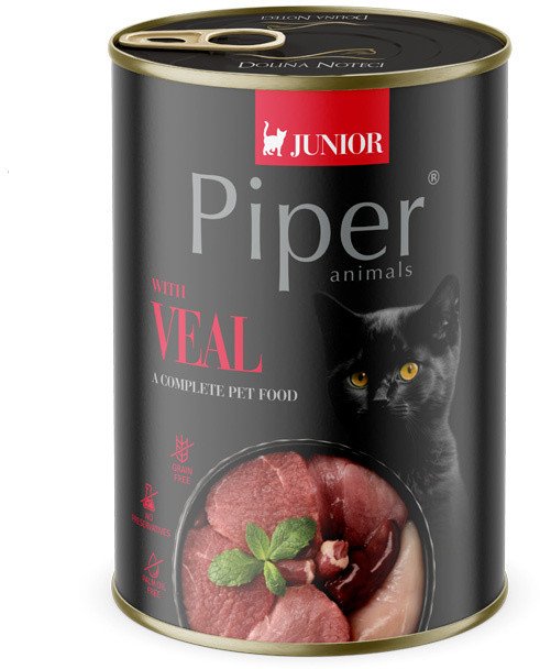 Mokra karma dla kota Piper Animals Junior z cielęciną 400 g