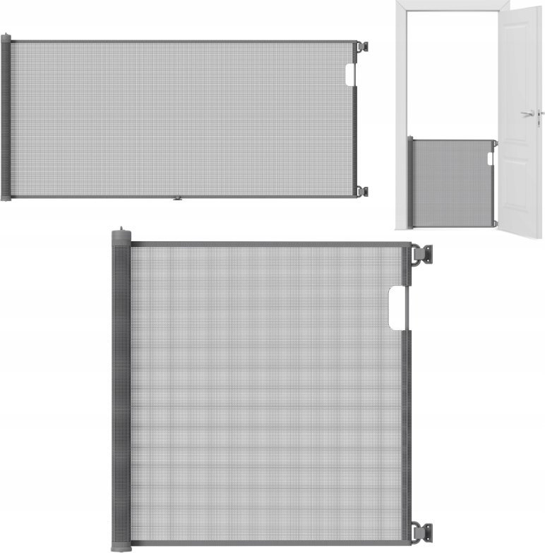 Rozwijana Bramka Zabezpieczająca Cicha Płynna Guardian 1.8 Grey