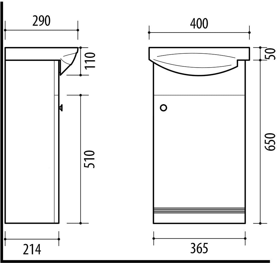 CABINET WITH WASHBASIN SA40 WHITE