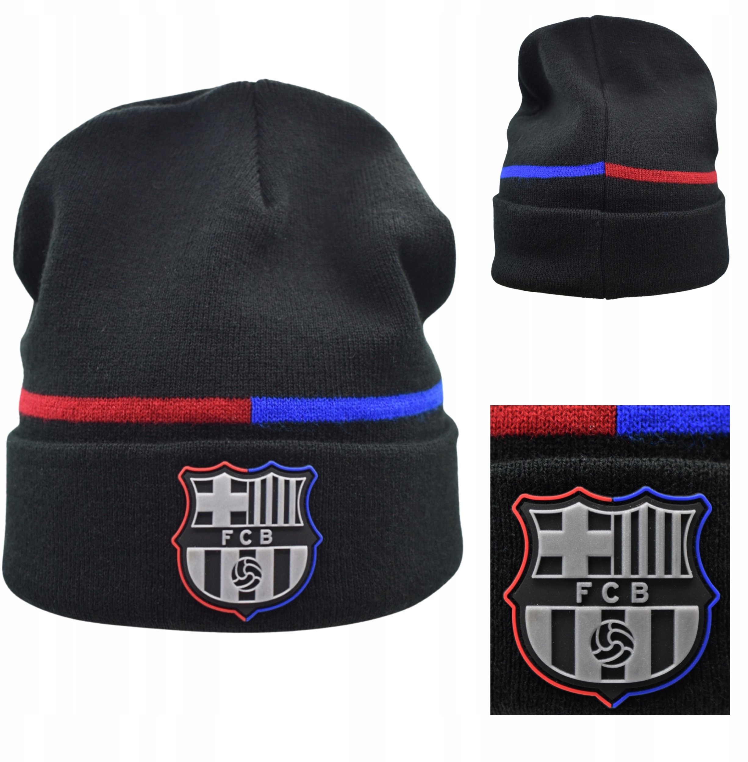 Czapka Zimowa 52/54 Czarna Dziecięca FC Barcelona 25/26 licencjonowana