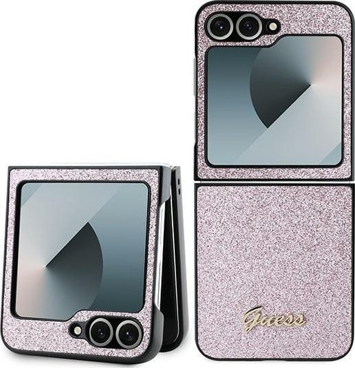 Guess Guess GUHCZF6HGGSHP Z Flip6 F741 różowy/pink 4G Glitter Script