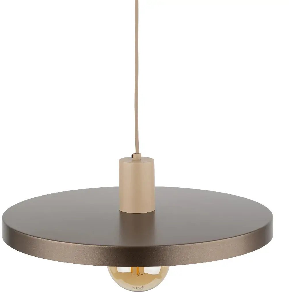 Lampa wisząca TK Lighting Nad stół wisząca lampa Sila 10758 metalowy abażur brązowy i beżowy