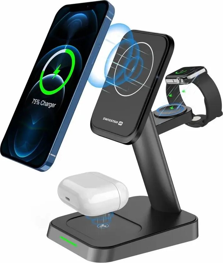 Ładowarka Sourcing Swissten 3in1 MagStick 22.5W Wireless charging Dock