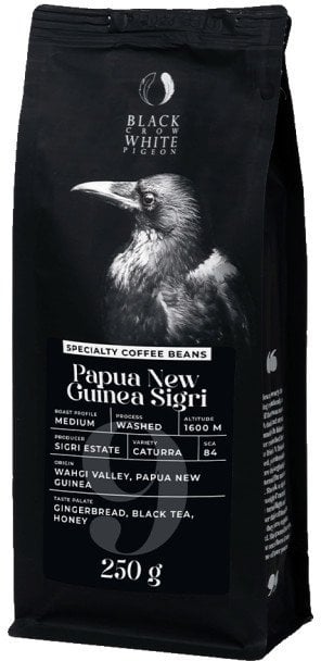Specialty coffee beans Black Crow White Pigeon Papua New Guinea Sigri, 250 g