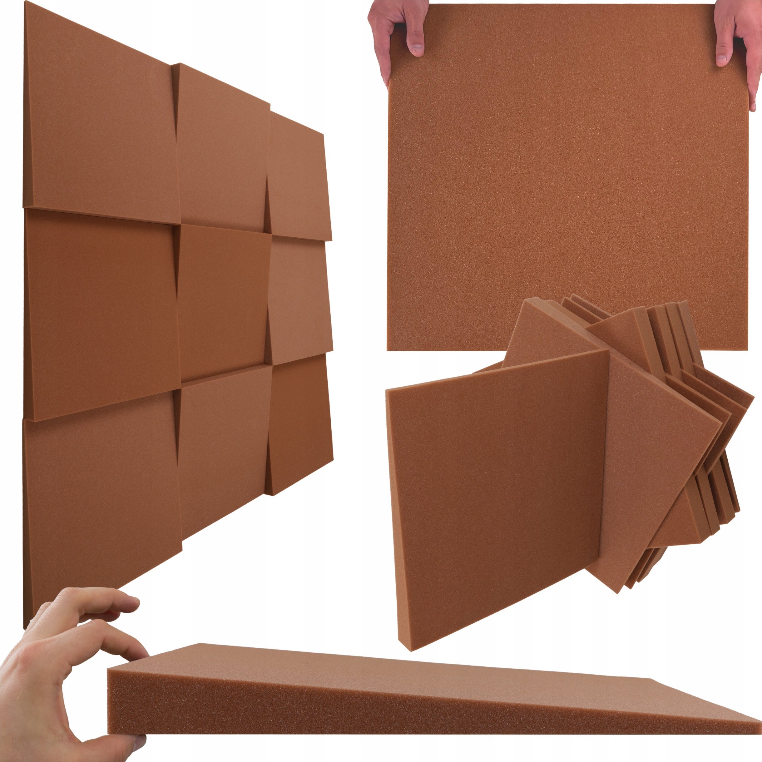 Bitmat brązowe panele akustyczne 2,25 m redukcja pogłosu do pokoju i salonu