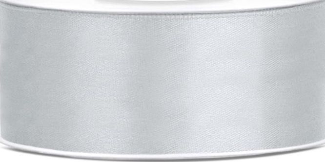 Party Deco Wstążka satynowa, srebrna, 25 mm x 25 m uniwersalny