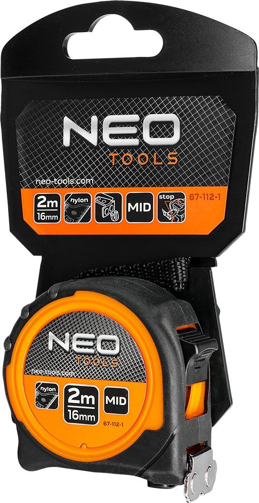 Neo NEO MIARA ZWIJANA STALOWA 2m 16mm NYLON CERTYFIKAT MID MAGNES 67-112-1