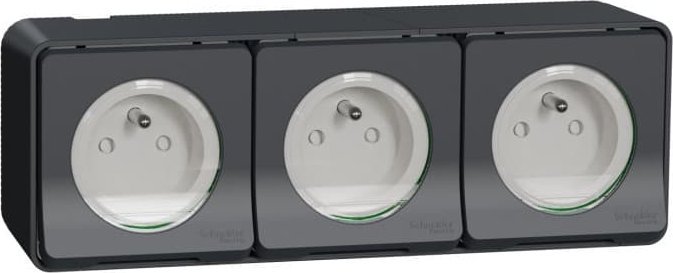 Schneider Electric Mureva Styl Gniazdo 2P+PE potrójne antracytowe MUR36037