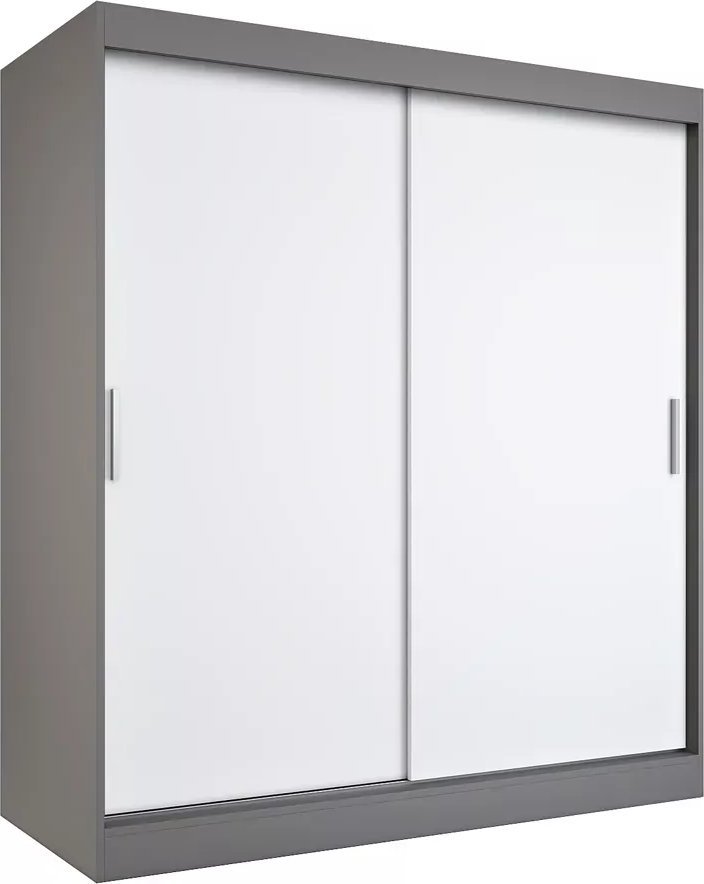 Elior Szafa przesuwna 180 cm antracyt + biały - Corina 5X