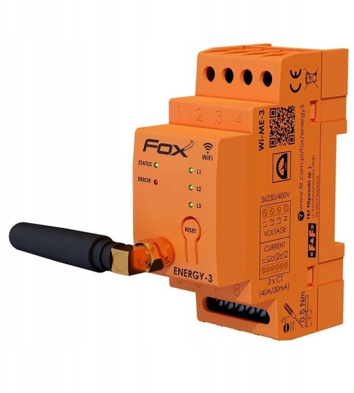 FOX Monitor-licznik zużycia energii 3 fazowy 400A Wi-Fi Energy-3-400 Wi-MEF-3-400