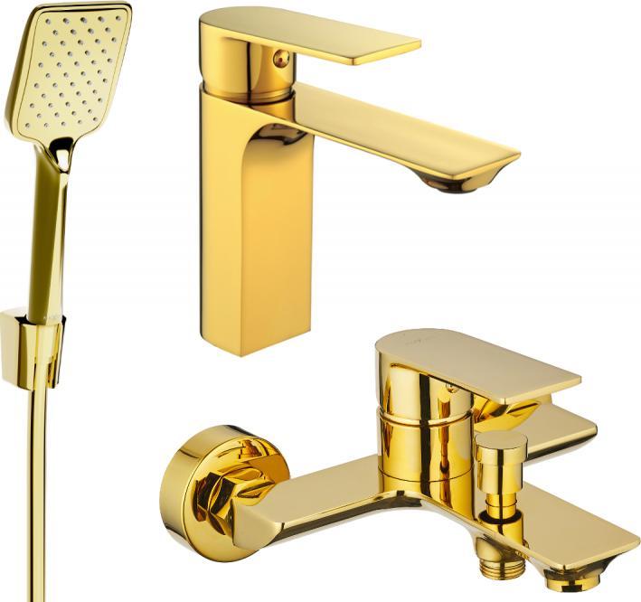 Bateria wannowa Mexen Mexen Alexa R62 zestaw wannowy, złoty - 71203R62-50