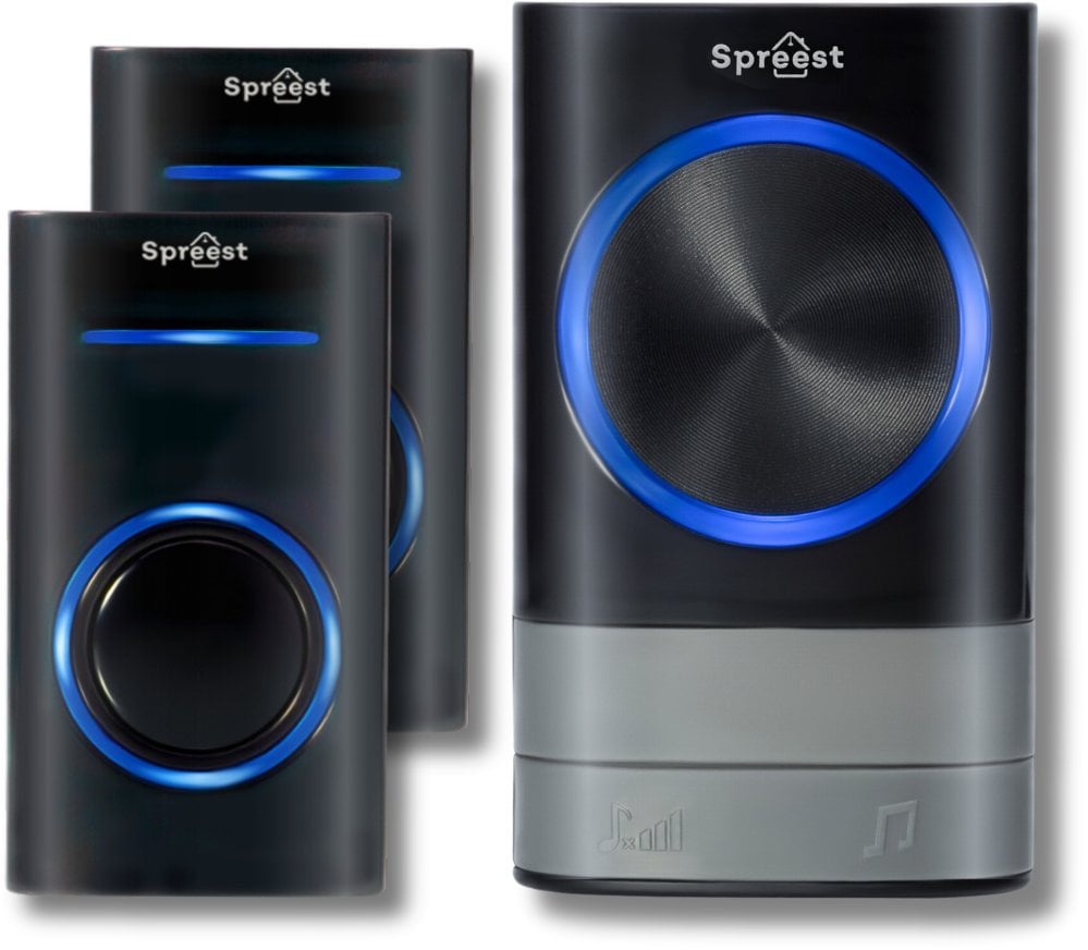 DZWONEK BEZPRZEWODOWY BEZBATERYJNY DO DRZWI FURTKI WODOODPORNY 2 PRZYCISKI