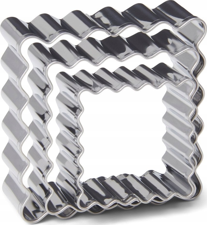 Patisse 3-częściowy zestaw kwadratowych foremek do ciastek ze stali nierdzewnej (P-02036)