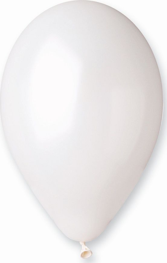 Gemar Balony metaliczne Perłowo-Białe, GM120, 33 cm, 50 szt.