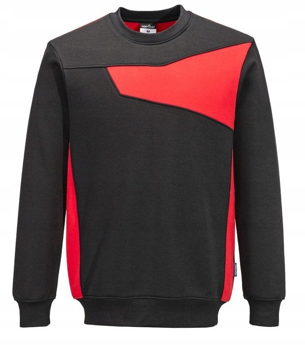 Bluza Robocza Pw2 Okrągłym Wykończeniem Pod Szyją Portwest Pw273 M Blackred Portwest Pw273Bdrm 5036108363292